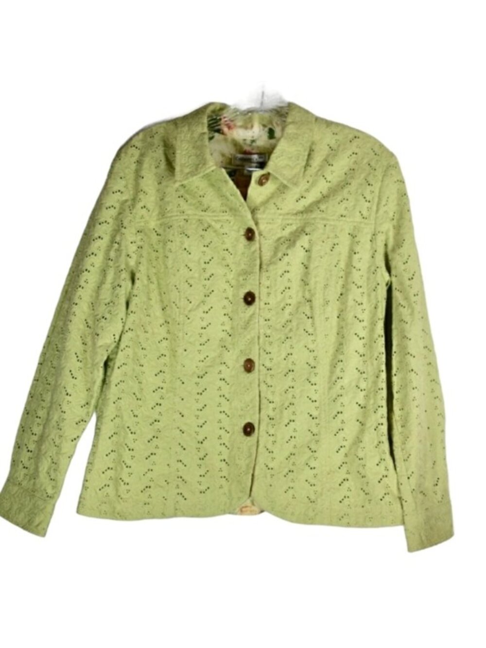 Women's Coldwater Creek Green  Eyelet Jacket MP